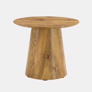 Mesa de centro redonda 50x48 cm - MDF com acabamento em madeira, ideal para sala de estar e varanda - Natural