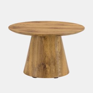 Mesa de café redonda 60 cm - MDF com acabamento em madeira, ideal para sala de estar e varanda - Natural