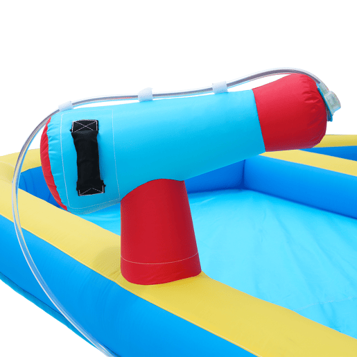 Castelo insuflável com soprador - parque aquático multifuncional + trampolim para crianças, escorregador, parede de lançamento, aro de basquetebol, parede de escalada