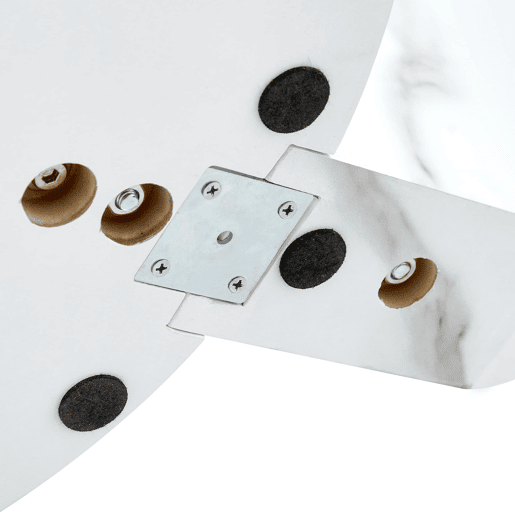 Mesa de centro com 2 níveis - design minimalista, vidro temperado, MDF branco mármore - TransparenteBranco