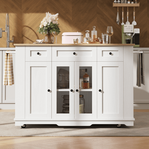 Carrinho de cozinha de mdf com 4 portas e 3 gavetas,branco Carrinho de cozinha de mdf com 4 portas e 3 gavetas,branco