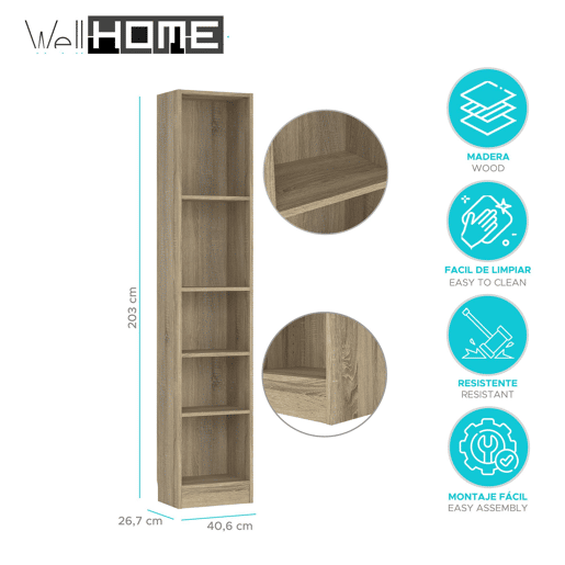 Estante Turia WellHome com 4 Prateleiras