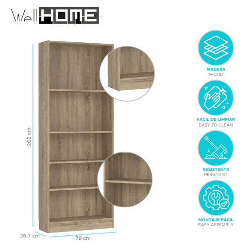 Estante Turia WellHome com 4 Prateleiras