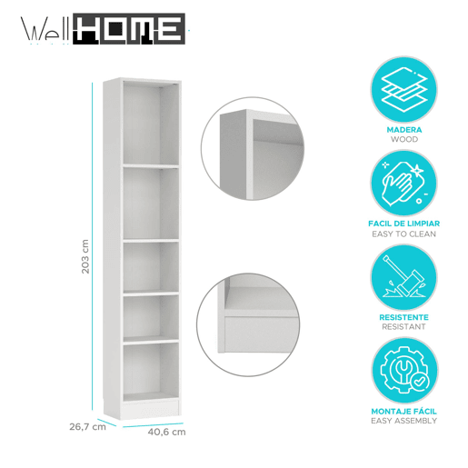 Estante Turia WellHome com 4 Prateleiras