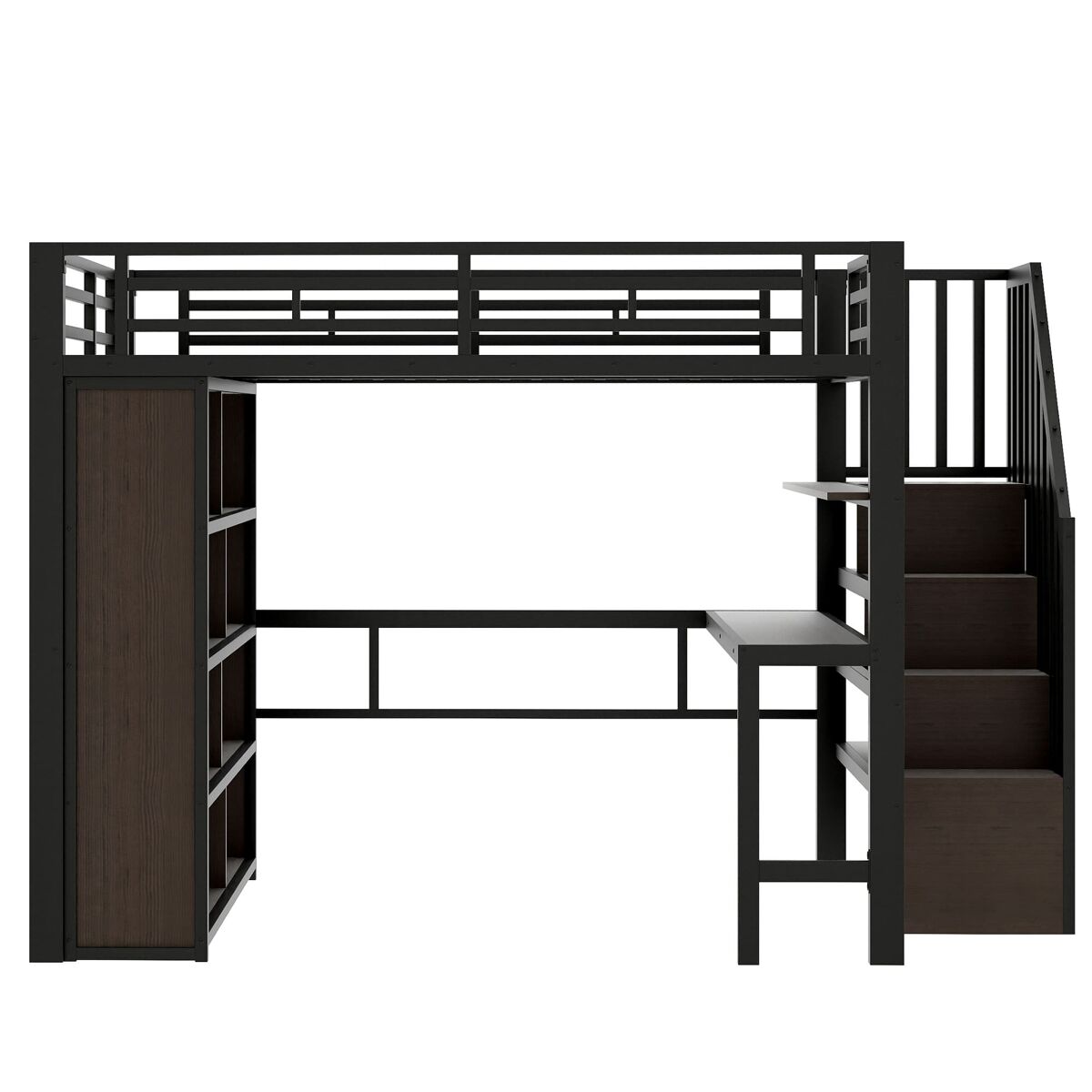 Cama alta para niños 251x144 Negro