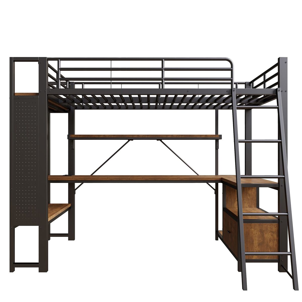 Cama alta para niños 227x95 Negro