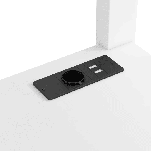 Cama alta 140x200 - 2 gavetas, prateleiras, secretária inferior, LED e USB - Branco