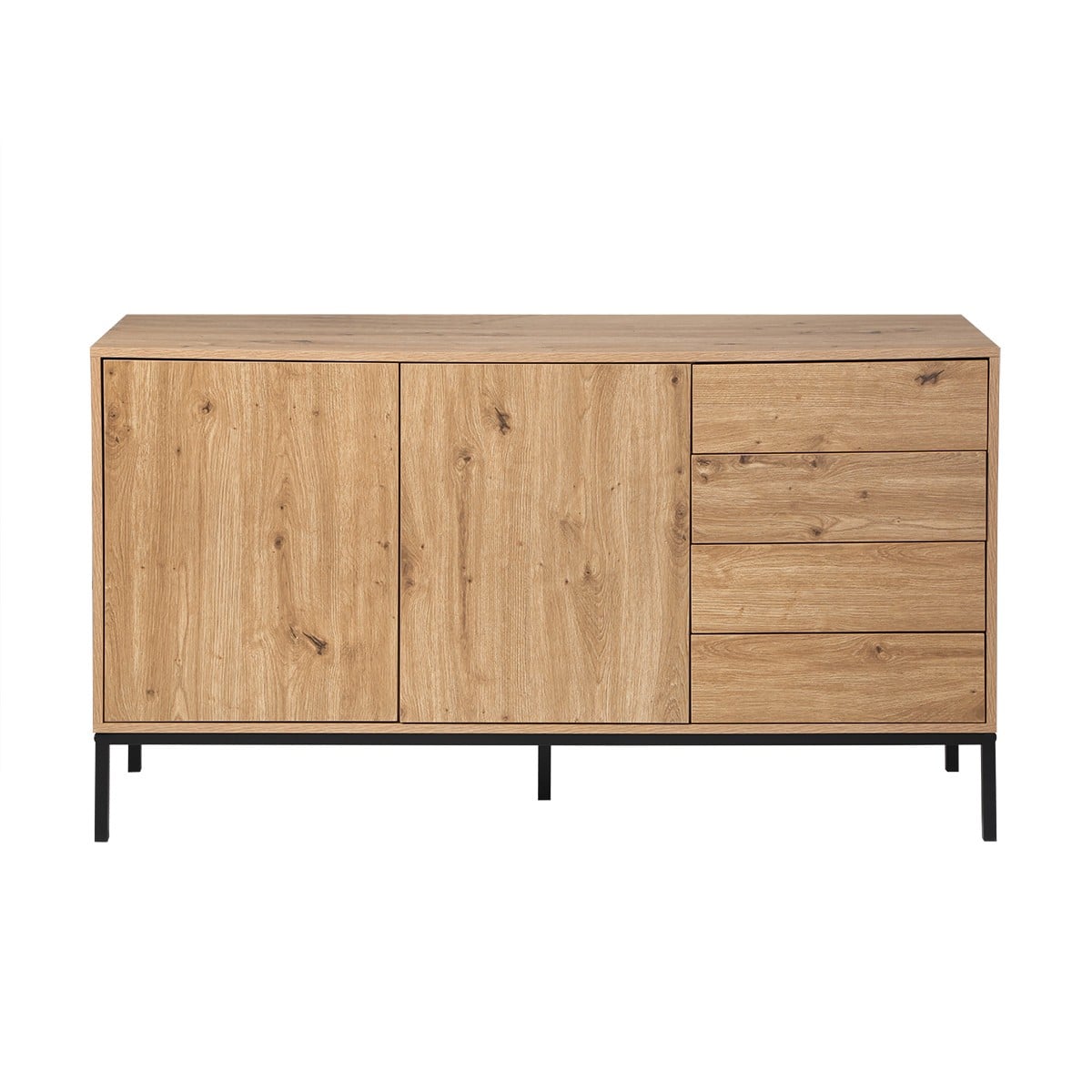 Buffet de 2 puertas y 4 cajones l140 cm - lenny