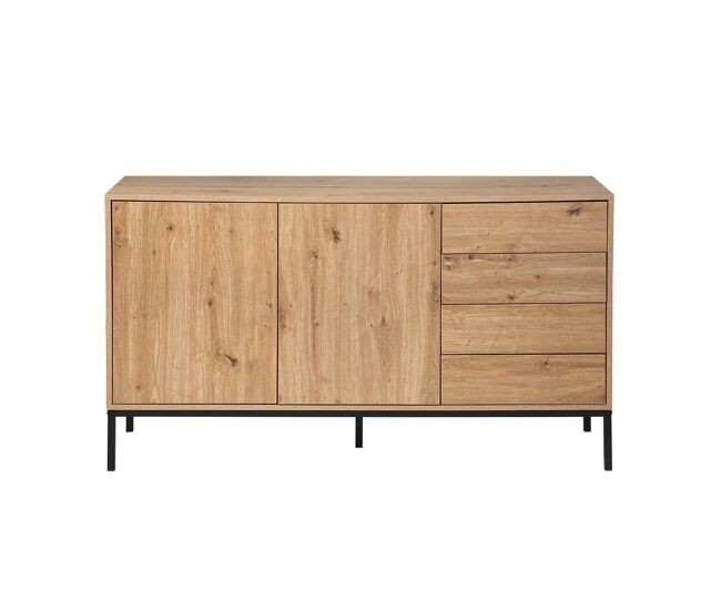 Buffet de 2 puertas y 4 cajones l140 cm - lenny