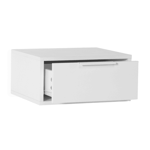 Conjunto 2 mesas de cabeceira flutuantes Auri 1 gaveta em Branco Conjunto 2 mesas de cabeceira flutuantes Auri 1 gaveta em Branco