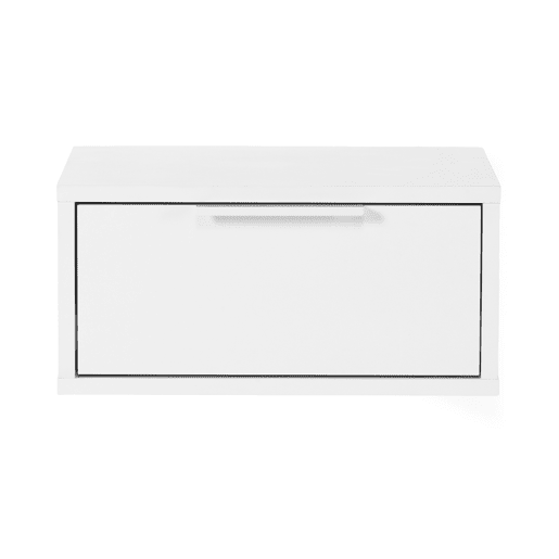Conjunto 2 mesas de cabeceira flutuantes Auri 1 gaveta em Branco Conjunto 2 mesas de cabeceira flutuantes Auri 1 gaveta em Branco