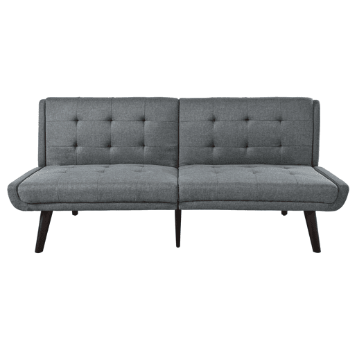 Sofá-cama futon 146 cm - encosto reclinável em 5 posições, compacto - cinza