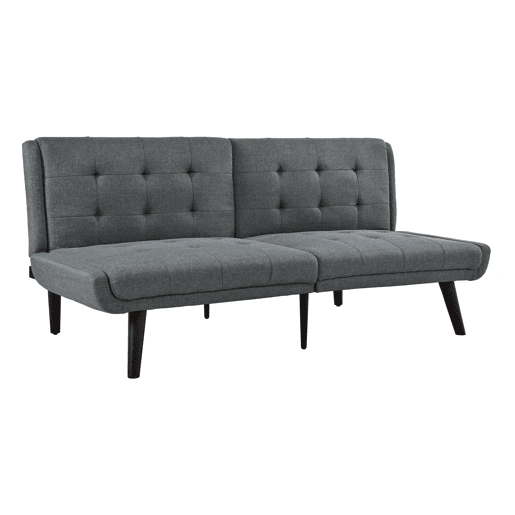 Sofá-cama futon 146 cm - encosto reclinável em 5 posições, compacto - cinza