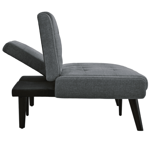 Sofá-cama futon 146 cm - encosto reclinável em 5 posições, compacto - cinza