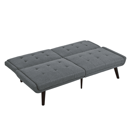 Sofá-cama futon 146 cm - encosto reclinável em 5 posições, compacto - cinza
