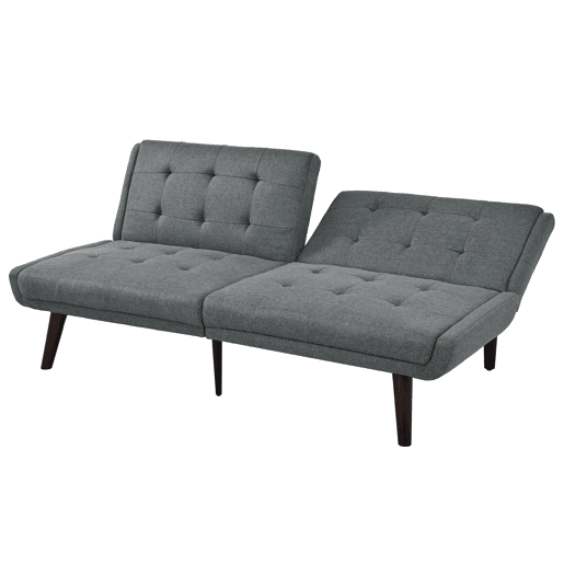 Sofá-cama futon 146 cm - encosto reclinável em 5 posições, compacto - cinza