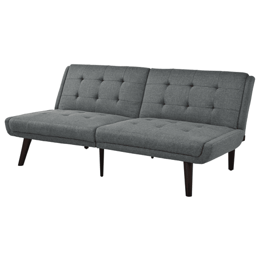 Sofá-cama futon 146 cm - encosto reclinável em 5 posições, compacto - cinza
