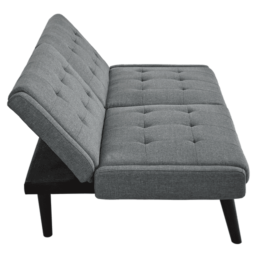 Sofá-cama futon 146 cm - encosto reclinável em 5 posições, compacto - cinza