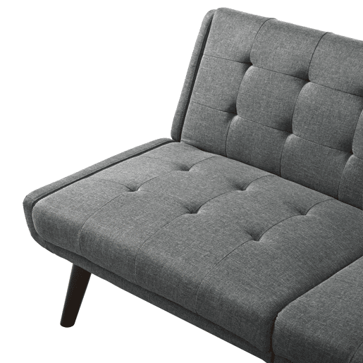 Sofá-cama futon 146 cm - encosto reclinável em 5 posições, compacto - cinza