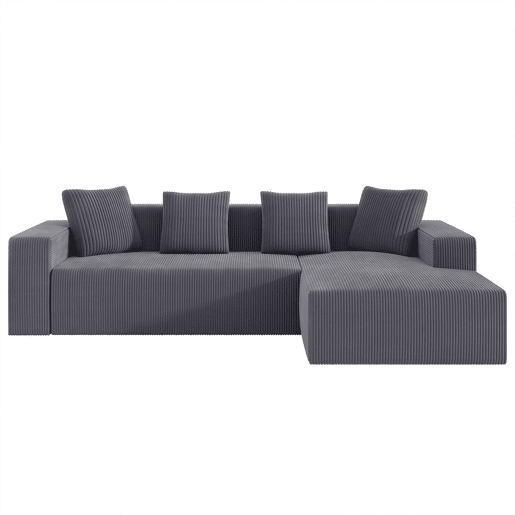 Sofá modular de 3 lugares - Cloud L-Liegestühle, moderno, profundo e acolchoado - Cinza Sofá modular de 3 lugares - Cloud L-Liegestühle, moderno, profundo e acolchoado - Cinza