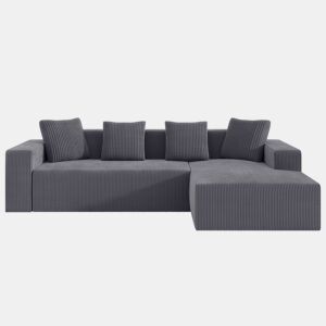 Sofá modular de 3 lugares - Cloud L-Liegestühle, moderno, profundo e acolchoado - Cinza