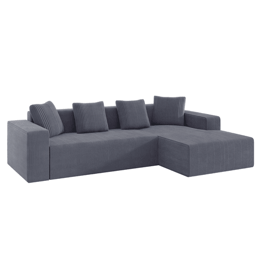 Sofá modular de 3 lugares - Cloud L-Liegestühle, moderno, profundo e acolchoado - Cinza Sofá modular de 3 lugares - Cloud L-Liegestühle, moderno, profundo e acolchoado - Cinza