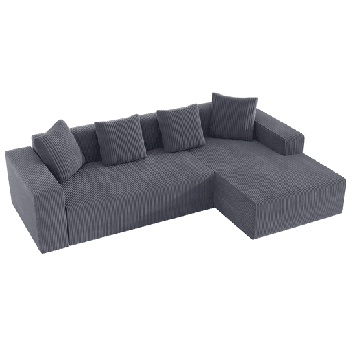 Sofá modular de 3 lugares - Cloud L-Liegestühle, moderno, profundo e acolchoado - Cinza Sofá modular de 3 lugares - Cloud L-Liegestühle, moderno, profundo e acolchoado - Cinza