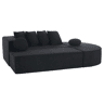 Sofá modular de 5 lugares - moderno, chenille confortável, sem montagem - preto