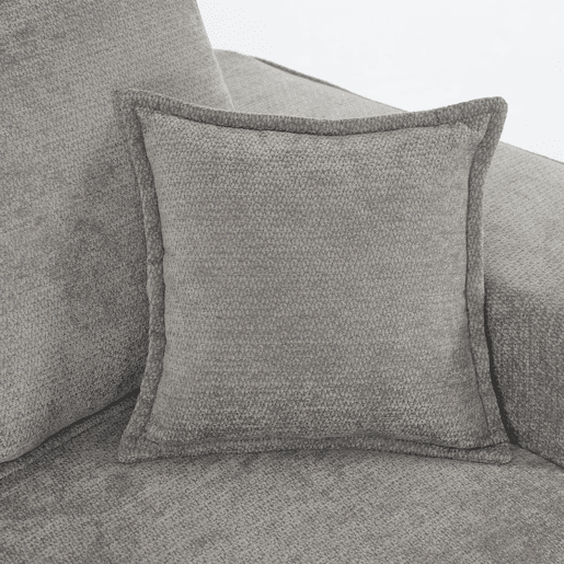Chaise longue de 2 lugares - sofá sem montagem com almofadas e bolsos laterais - cinzento