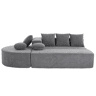 Sofá modular de 5 lugares - moderno, sem montagem, chenille confortável - cinza