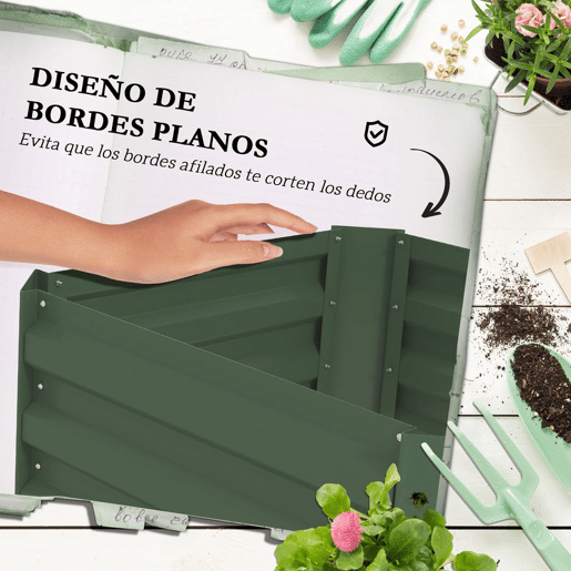 OutsunnyFloreira Grande para Exterior em Aço Galvanizado com Treliça para Plantas Trepadoras e Base Aberta para Pátio Terraço ou Varanda 61x61x140 cm Verde