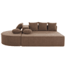 Sofá modular de 5 lugares - moderno, confortável, tecido chenille castanho - sem montagem