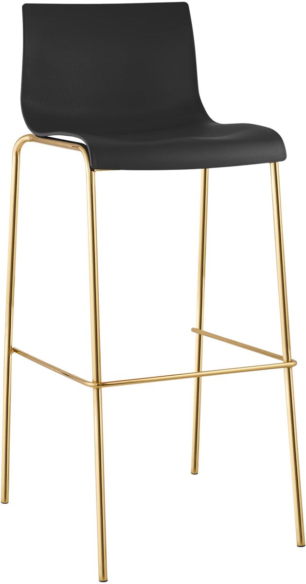 Taburete de bar hover base cuatro patas plástico dorado negro 48x43x100 cm