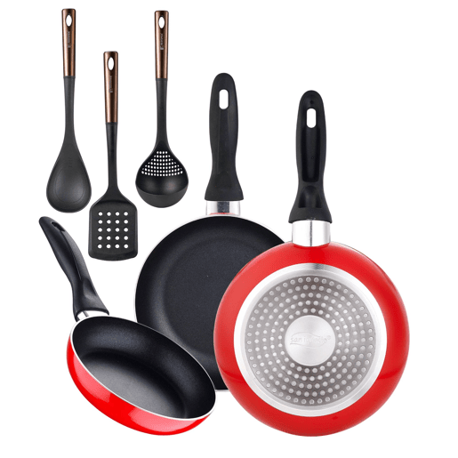 Set de frigideiras San Ignacio de 3 peças + Set de utensílios