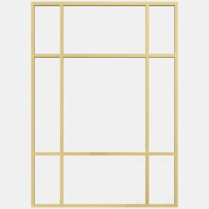 HOMCOM Espelho Retangular de Parede 70x50 cm Espelho com Moldura Metálica Decorativo para Sala Quarto Entrada Dourado