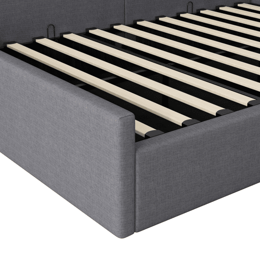 Cama nido 140x200 - Estofada com arrumação - Cinza