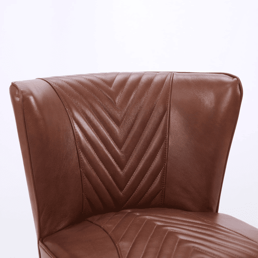 Poltrona lounge individual - sem braços, madeira maciça de cauchu, moderna - castanha