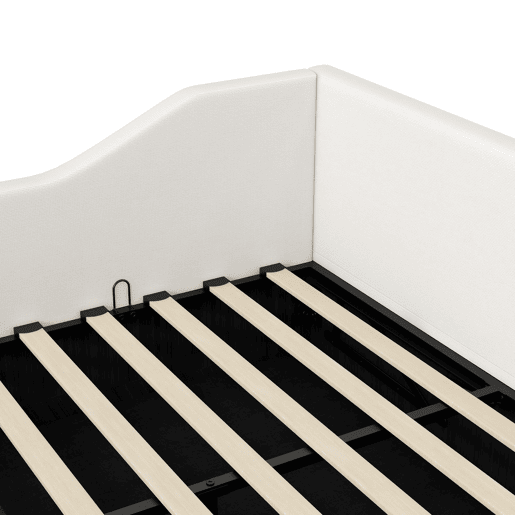 Cama de dia 140x200 - Estofada com arrumação inferior - Bege