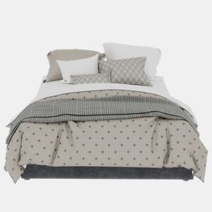 Cama moderna minimalista 140x200 - com pistões elevatórios - cinzento
