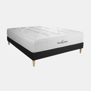 Conjunto de Estrado Preto + Colchão ROYAL PALACE BEDDING Windsor(140x200 cm - Viscoelástica y molas ensacadas- Altura: 26 cm)