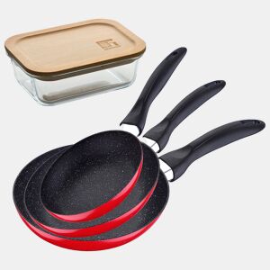 Set de frigideiras San Ignacio de 3 peças + recipiente hermético