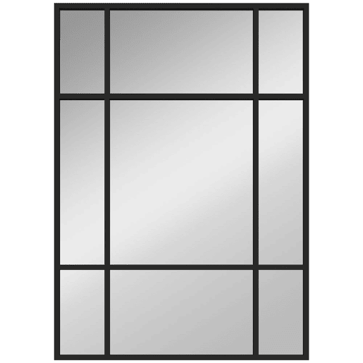 HOMCOM Espelho Retangular de Parede 70x50 cm Espelho de Janela com Moldura Metálica Decorativo para Sala Quarto Entrada Preto HOMCOM Espelho Retangular de Parede 70x50 cm Espelho de Janela com Moldura Metálica Decorativo para Sala Quarto Entrada Preto