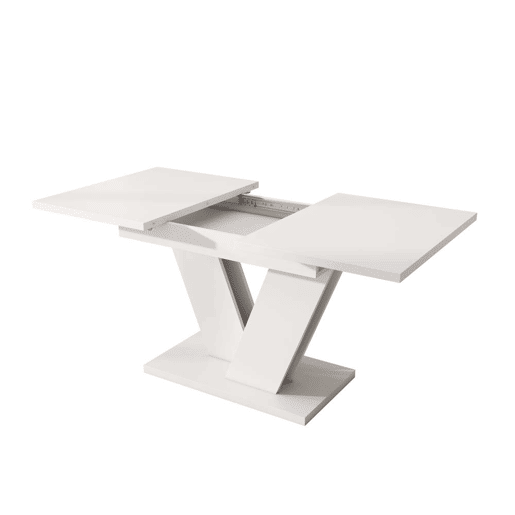 Mesa extensível 120160*80 cm - Mesa retangular com pés em V, estilo simples - Branca