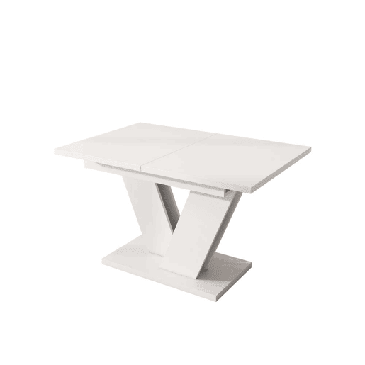 Mesa extensível 120160*80 cm - Mesa retangular com pés em V, estilo simples - Branca