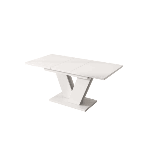 Mesa extensível 120160*80 cm - Mesa retangular com pés em V, estilo simples - Branca