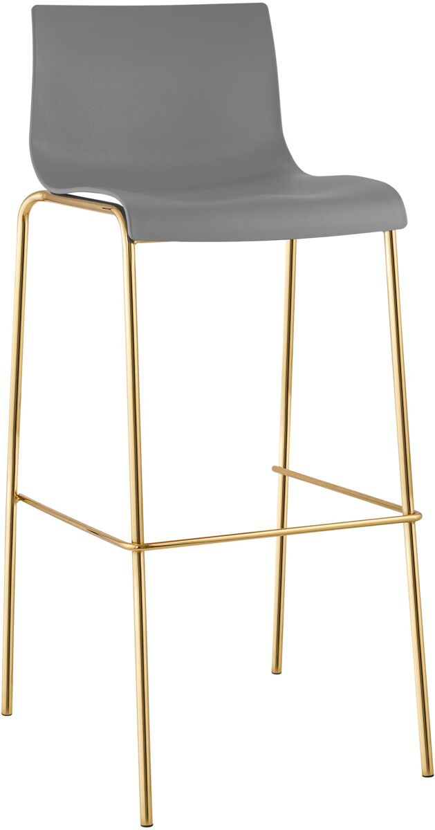 Taburete de bar hover base cuatro patas plástico dorado gris 48x43x100 cm