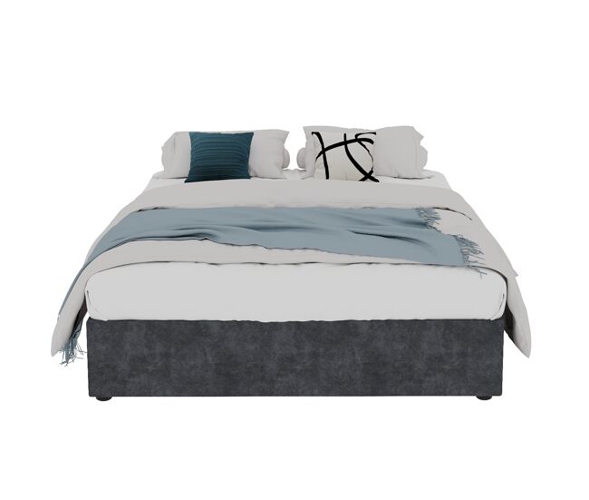Cama moderna 160x200 cm - estilo simple, con elevación hidráulica - gris