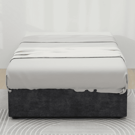 Cama moderna 90x200 - Estilo simples, elevador a gás, veludo holandês - Cinza