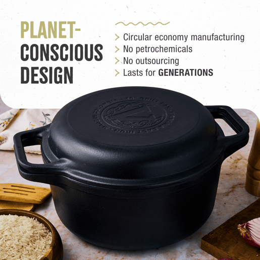 Forno Holandês Combo Indução Ferro Fundido Curado 27cm, Panela 5,7L e Frigideira sem PTFE e PFOA Victoria 30940