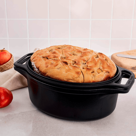 Forno Holandês Combo Indução Ferro Fundido Curado 31cm, Panela 5,7L e Frigideira sem PTFE e PFOA, Victoria 38847
